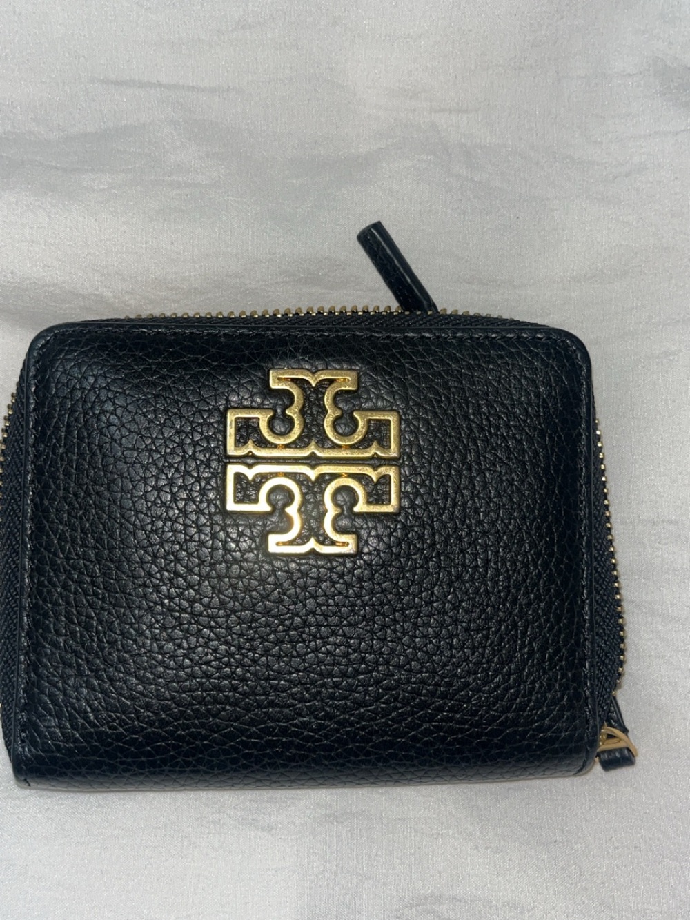 Tory Burch Black Pebbled Leather Wallet